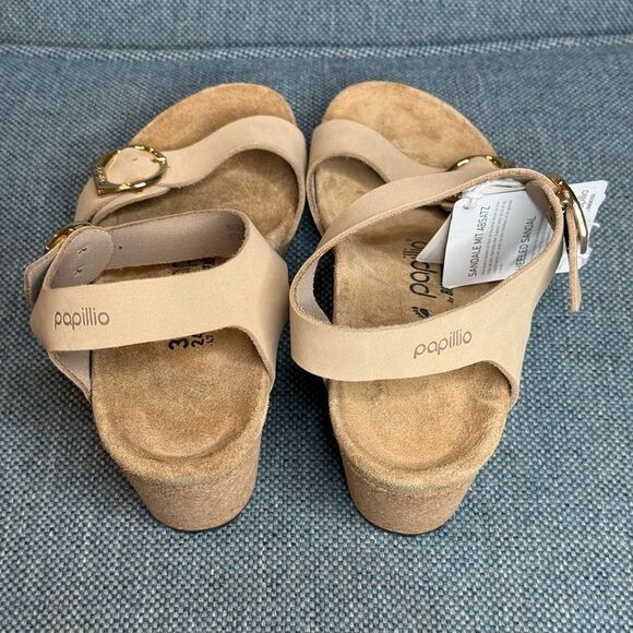 Birkenstock Women’s Papllio Soley Sandcastle Nubuck Wedge Sandals size 7 - Picture 4 of 8